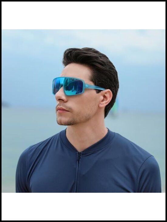 Polarized Oversized Shield Sports Sunglasses for Running Cycling Baseball main image 4